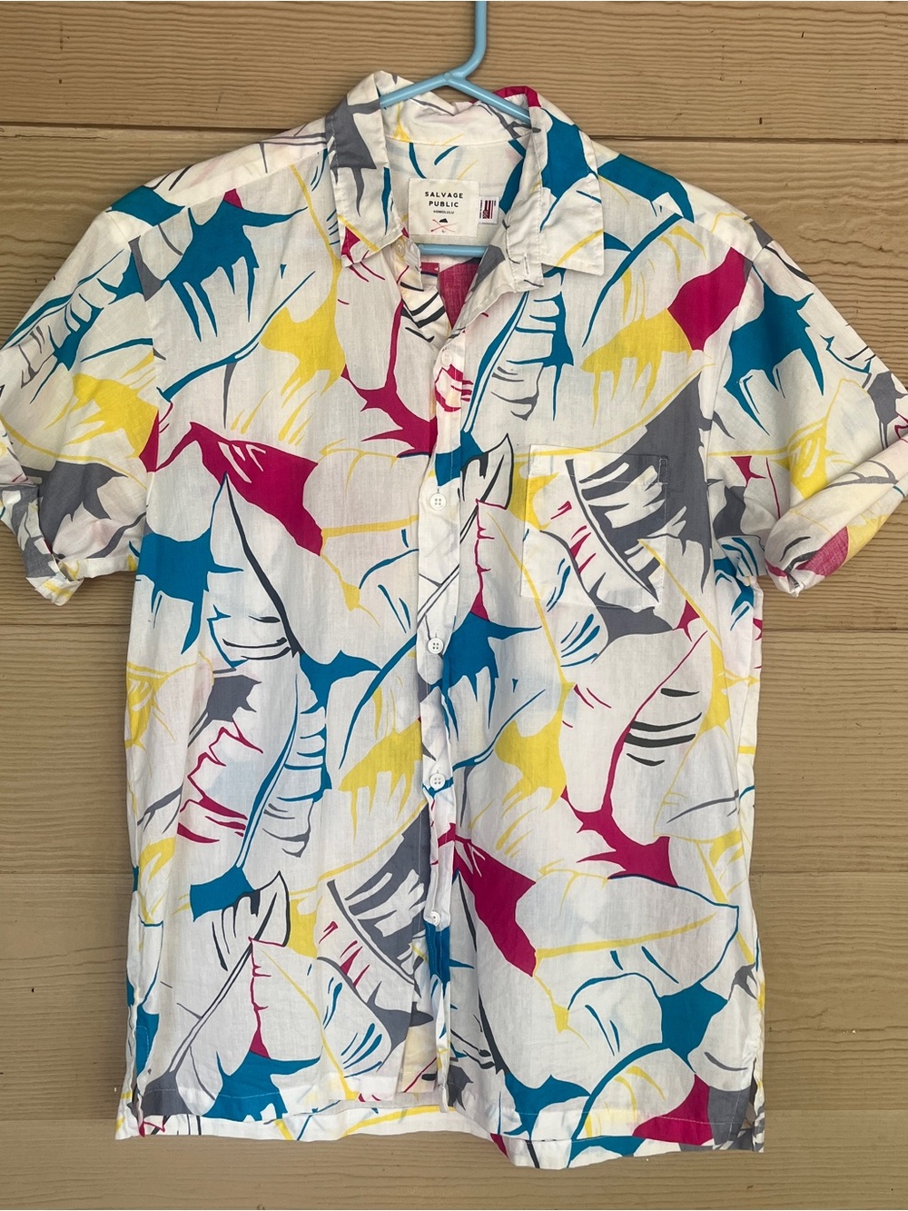 Salvage Public White Short-Sleeve Tropical Print Button-Down Shirt - Multicolor